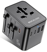 BOCHLION 8 in 1 Universal Travel Adapter 17W Charging, 3 AC Inputs & 5 USB Ports for USA EU UK AU...