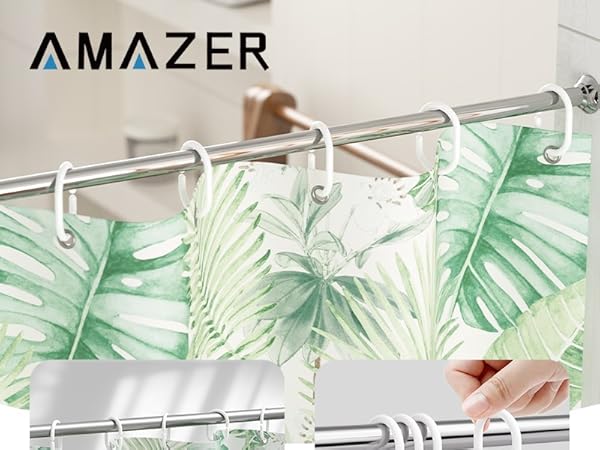 plastic shower curtain hooks white