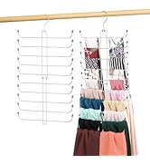 OMHOMETY Scarf Hanger for Closet, 20 Large Capacity Scarf Organizer, Space Saving Scarf Holder Hi...