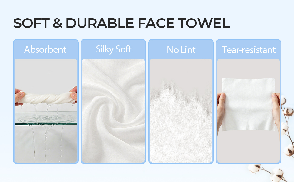 soft durable lint-free cotton tissues absorbent tear-resistant
