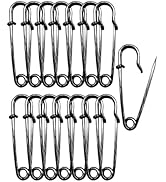 Black Safety Pins Large,55mm/2.17" Large Safety Pins Pack of 15Pcs Heavy Duty Big Safety Pin for ...