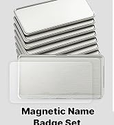 Magnetic Name Badge Holders with Magnifying Lens for Hotels, Restaurants, Schools, Stores & Teams