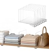 ziroland 8-Pack Clear Shelf Dividers - Purse Organizer for Closet - Shelf Dividers for Closet Org...