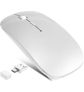 FYBC Bluetooth Wireless Laptop Mouse for MacBook Air iPad Mac, 2.4G Rechargeable Computer Mouse w...