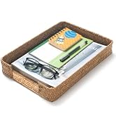 Seagrass Letter Tray, Woven Desk Tray, Wicker Desktop Basket Organizer for Papers, Documents, Mag...