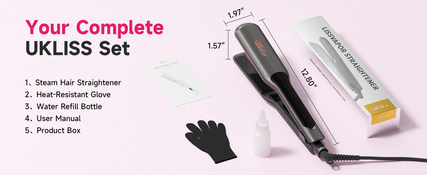 water steam flat iron hair straightener