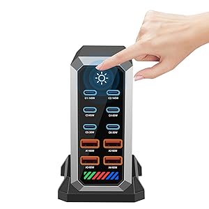 660W GaN3 10 in 1 USB C charger block docking station fast charging 140W dual ports