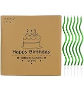 BEAN LIEVE 30-Count Spiral Birthday Candles - Elegant Twisted Design with Holders, Long-Lasting B...