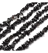 HAAMIIQII 5-8mm Natural Black Obsidian Chips Beads Irregular Chip Stones Loose Gemstone Energy He...