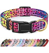 TMOODEL Reflective Dog Collar, Cute Leopard Style Dog Collar for Small Dogs, Soft Nylon Puppy Col...