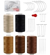 FIVEIZERO 5 Rolls Hair Extension Thread Sewing Threads Hair Weave Threads with 30 Pieces T/C/J/I ...