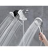 GRICH 2.5GPM Shower Heads with Handheld Spray Combo: 2 in 1 Rainfall Shower Head with Handheld Co...