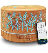 Diffusers for Essential Oils Large Room 600ml,Essential Oil Diffusers for Home with R/C,Cool Mist...
