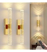 20000mAh Battery Operated Wall Sconces: 17 Inch Rechargeable Wall Lights Set of 2 with Arylic Sha...