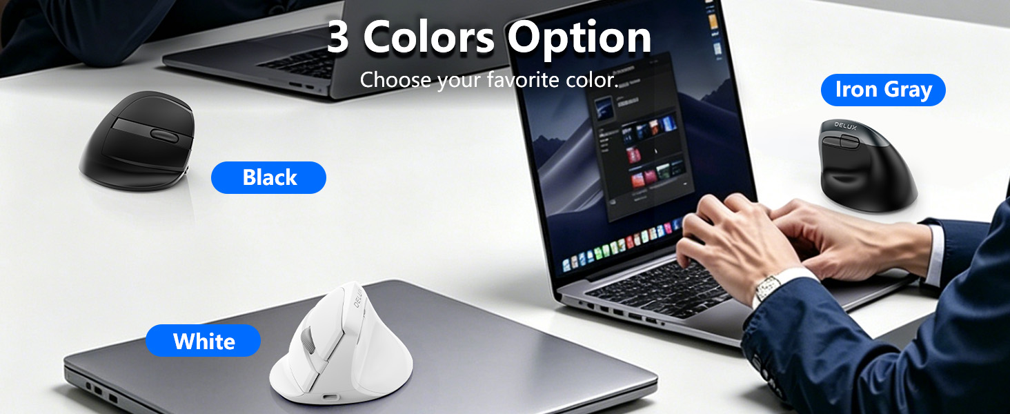 DELUX Wireless Ergonomic Mouse