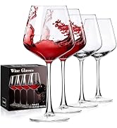 PARACITY Wine Glasses Set of 4, Hand Blown White and Red Wine Glasses, Burgundy Wine Glass, Chris...