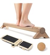 Versatile 40 Inch Beech Wood Balance Beam for Home Use - Enhance Balance, Ankle Strengthener Foot...