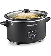 Hamilton Beach 6 Quart Set & Forget Programmable Slow Cooker with Defrost Function, Flexible Prog...