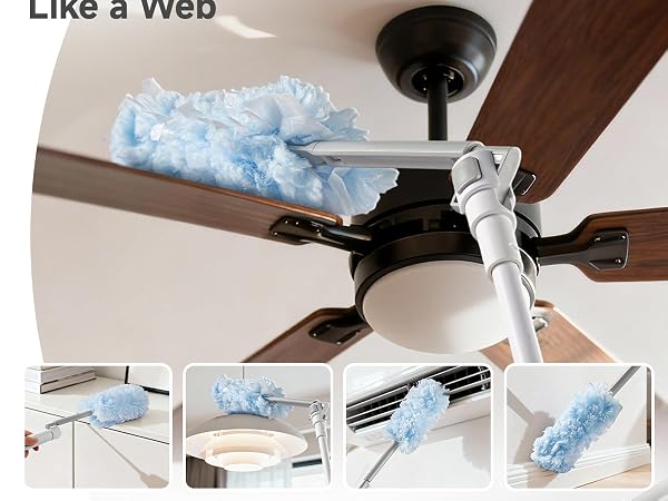 Dense microfiber fibers designed to trap and hold fine dust for everyday cleaning.