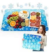 MALLMALL6 Reusable Freezable Ice Mat - 2Pcs Cooling Keeping Food Fresh Serving Tray for Outside P...