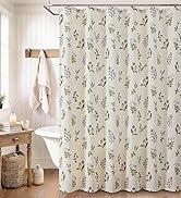Colorful Star Farmhouse Floral Linen Shower Curtain, Vintage Boho Shower Curtain for Bathroom, Fr...