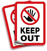 Keep Out, Sign Stickers – 2 Pack 7x10 Inch – Premium Self-Adhesive Vinyl, Laminated for UV, Weath...