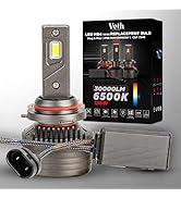 Veth H101 Pro-9006/HB4 Replacement Fog Light Bulbs, 6500K Cool White, 130W 30000LM Mini Size, Tur...