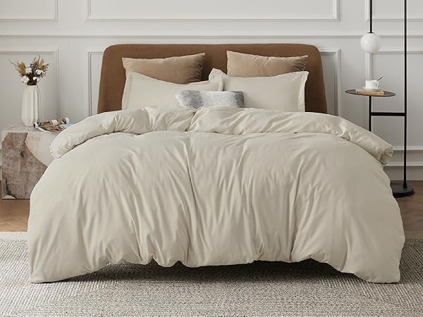Bedsure Duvet Cover Soft Double Brushed Bedding Set for Kids Adults Zipper Closure NO Comforter