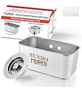 Kitchen Sink Accessory Set, 304 Stainless Steel Sink Strainer Basket & 3-in-1 Pop-Up Sink Drain S...
