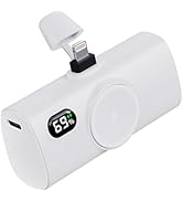 Little Power Bank Portable Charger for iPhone, 15W PD Fast Charging 5000mah External Battery Char...