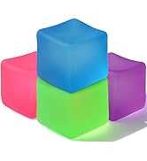 APLIST Stress Cube Squishy Fidget Toy: 4 Pack 2.2" Square Ice Cube High Density Gel Filled, Quiet...