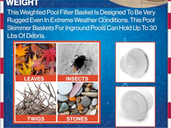 pentair 08650-0007 inground pools baskets basket's heavy duty stainless steel handle pool skimmer