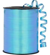 OMISELIO Light Blue Ribbon, 500 Yard Iridescent Blue Curling Ribbon, Curling Ribbon for Gift Wrap...