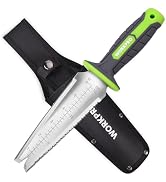 WORKPRO Hori Hori Garden Knife, Garden Tools with Oxford Sheath, 7" Stainless Steel Blade with Cu...
