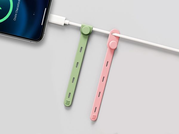 Anti-loss cable keeper stays attached to charging cord, secure silicone wire organizer for travel
