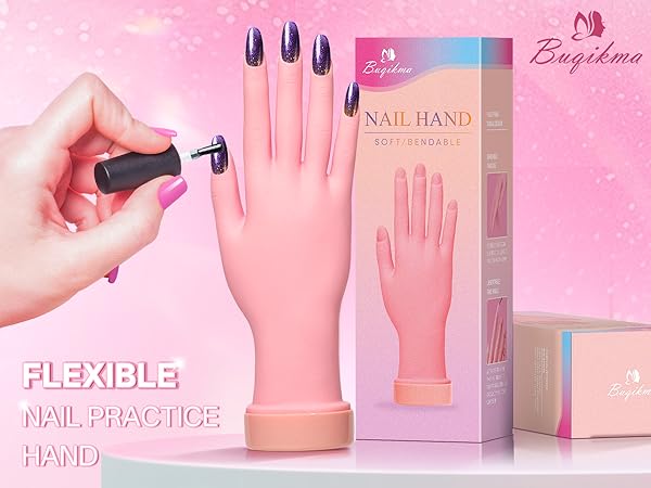 1- practice hand for acrylic nails