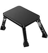 Blissfuhue Foldable RV Step Stool, Adjustable Height 6.7-9.1in,Heavy Duty Metal Step Ladder with ...