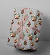 RiukRaiu Funny Christmas Wrapping Paper for Kids Adults - Muscular Santa and Reindeer, Red/Green ...