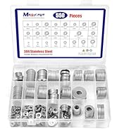 Fender Washers, 550 Pcs SAE and Metric Flat Washers Assortment Kit, Stainless Steel Washers for S...