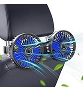 Qidoe Car Fan, USB Car Seat Fans 3 Speeds Strong Wind for Vehicle Headrest and Rear Seat 5V Power...