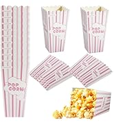 DTFMZOV 36 Pack Large Popcorn Boxes, 7.87x4.13 Inch Cardboard Popcorn Containers, Pink and White ...
