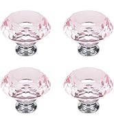 Xiaoyztan Diamond Shape Drawer Knob, 40mm Pink Crystal Cabinet Knob, Elegant Hardware Handle for ...