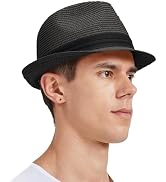 Zylioo Oversize XXL Straw Sun Hats,L/M/S UV Panama Beach Hat,X-Large Summer Fedora Hats with Lany...
