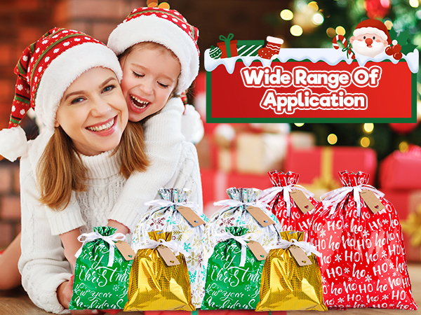 Christmas Drawstring Gift Bags