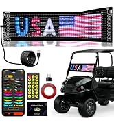 Golf Cart Devil Eyes Light,23x5in Programmable Flexible Led Eyes for Car Windshield with App/Remo...