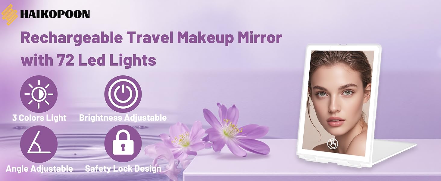 LED travel mirror