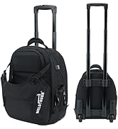 MELOTOUGH Rolling Tool Bag with Wheels,Large Heavy Duty Rolling Tool Bag for Men with 35 Pockets&...