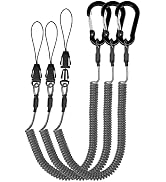 Lix&Rix Coiled Lanyards with Carabiner, Ring and Quick Release Detachable Buckle for Fishing Equi...