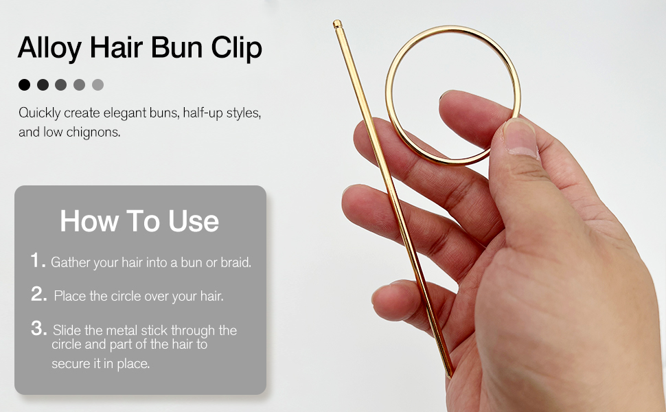 Alloy hair bun clip
