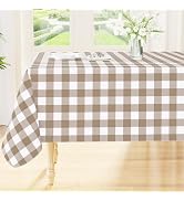 Smiry Rectangle Table Cloth, Waterproof Vinyl Tablecloths with Flannel Backing, Wipeable Buffalo ...